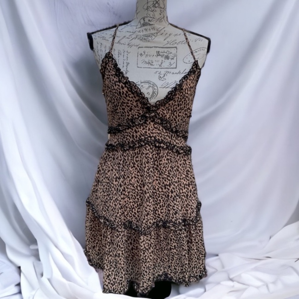 Cheetah Strappy Dress Size L TRIXXI